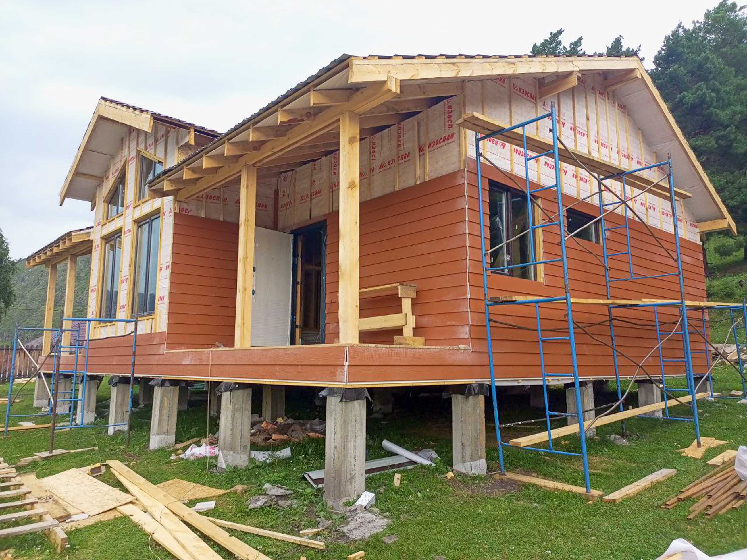 Ход строительства Строительство каркасного дома в с. Элекмонар Республики Алтай