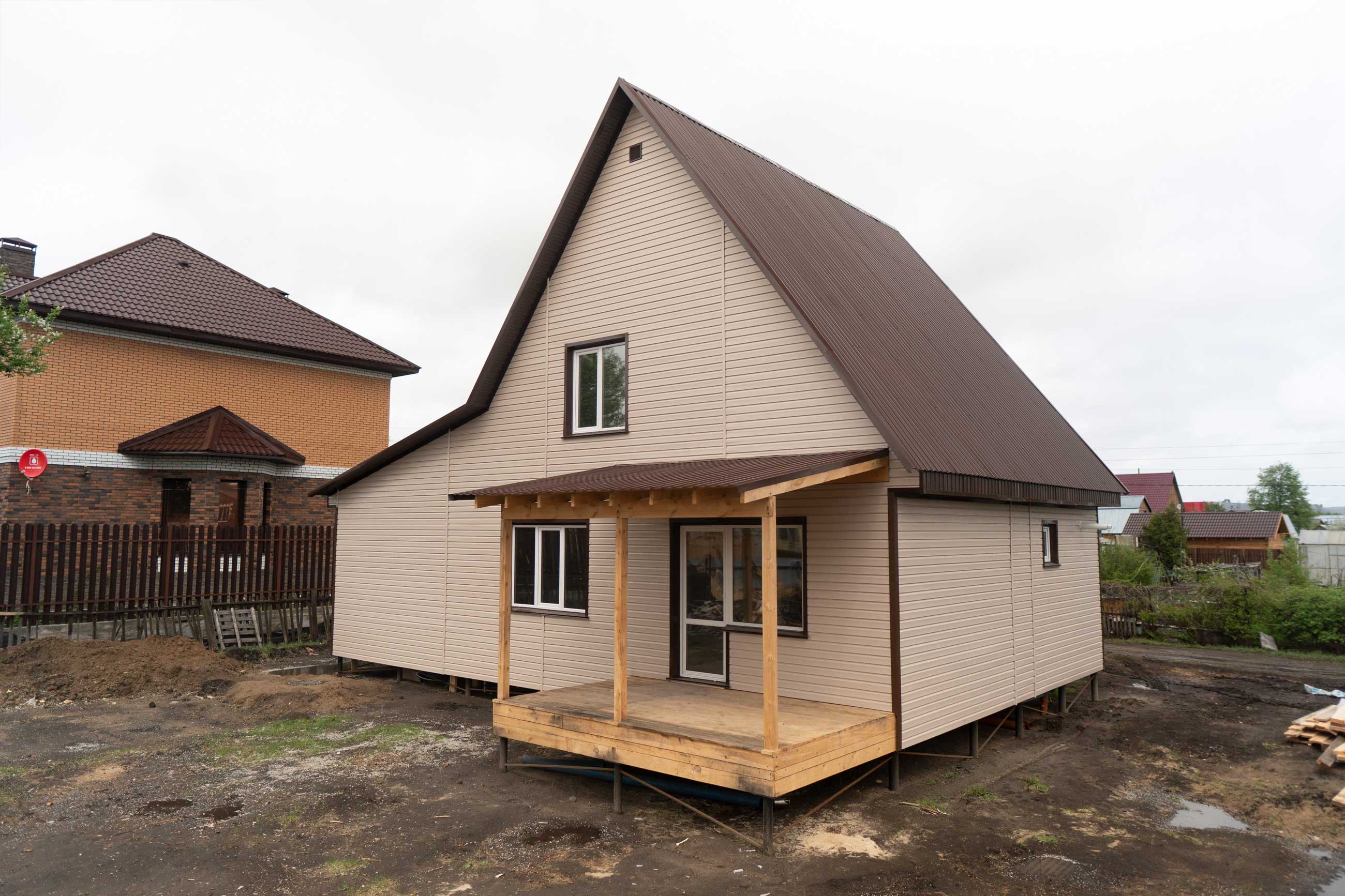 Ход строительства Каркасный дом с гаражом в г.Барнауле, СНТ Мичуринцев