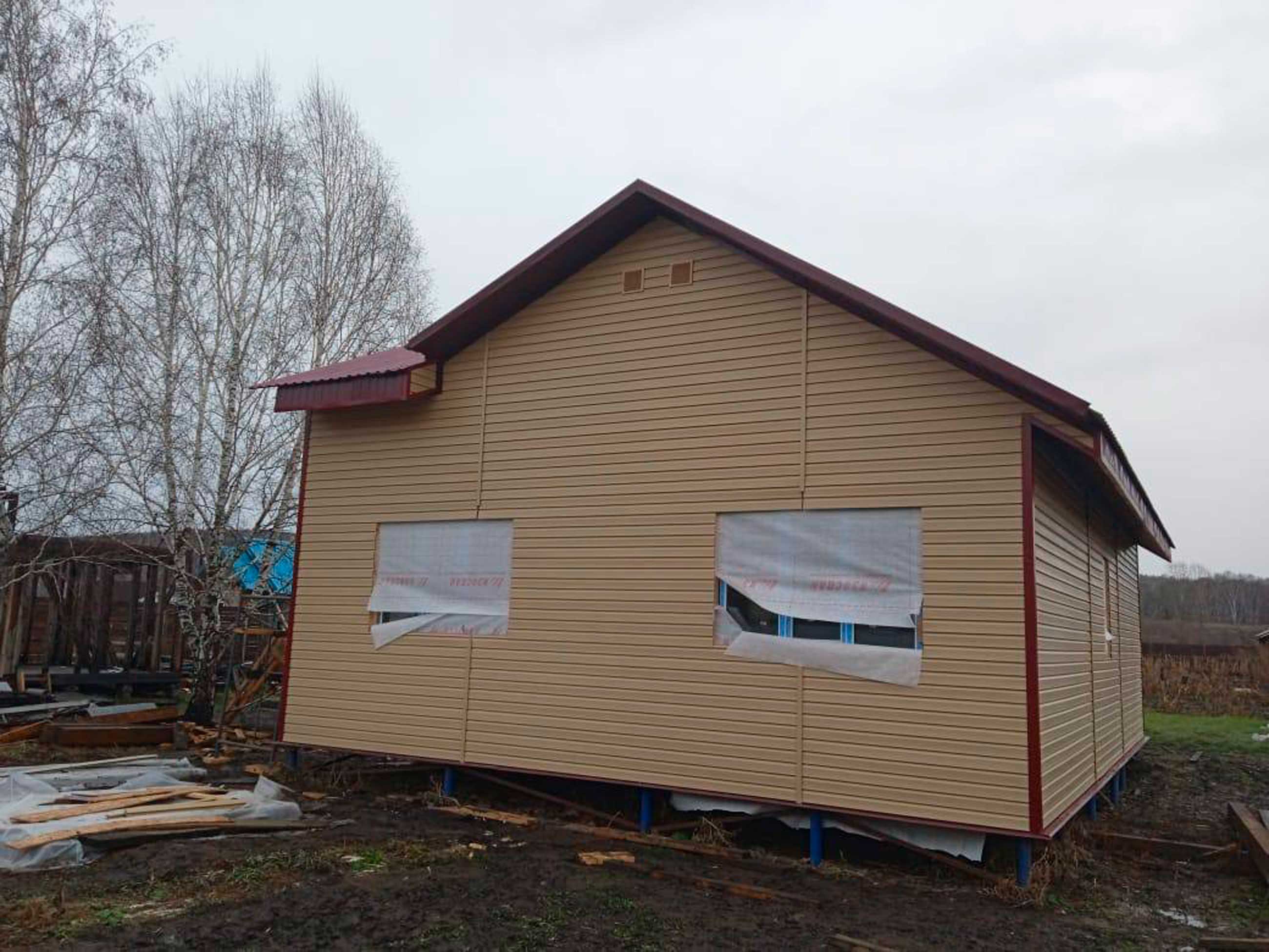 Ход строительства Строительство каркасного дома в д.Шадрино Новосибирской области