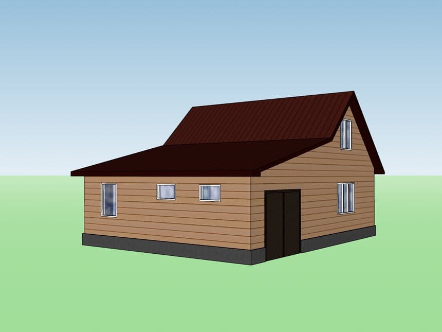 План дома Каркасный дом с гаражом в г.Славгороде