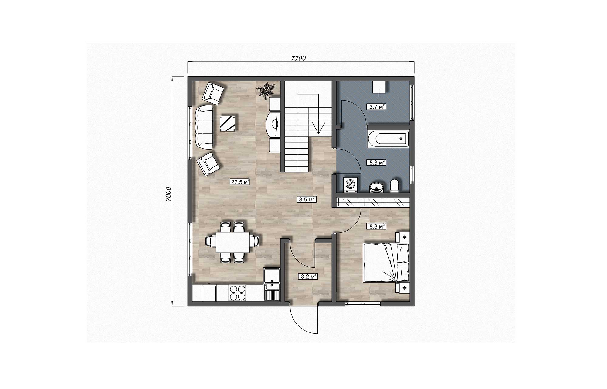 План дома Каркасный дом «Мирна»