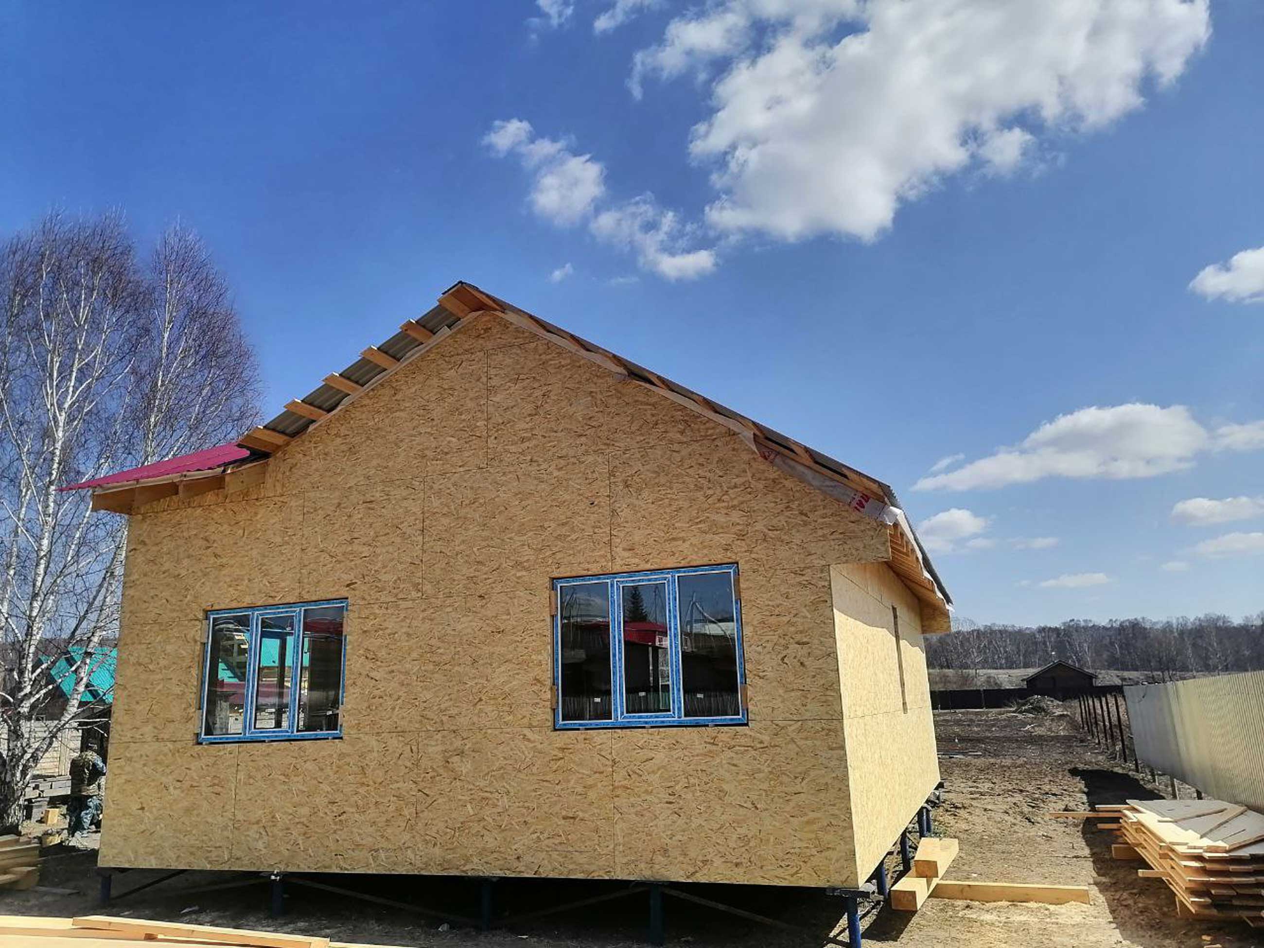 Ход строительства Строительство каркасного дома в д.Шадрино Новосибирской области