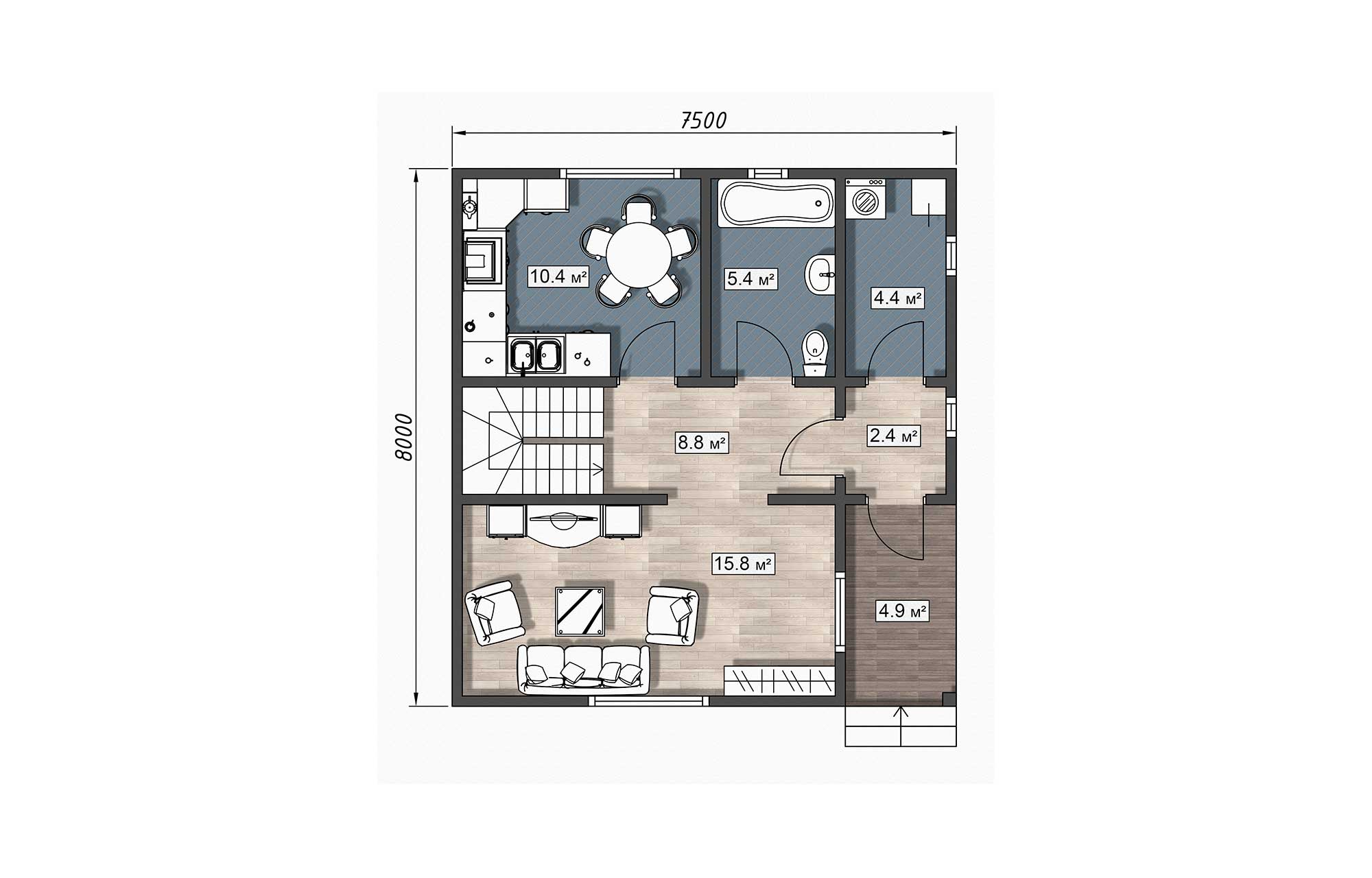План дома Каркасный дом «Кортни»