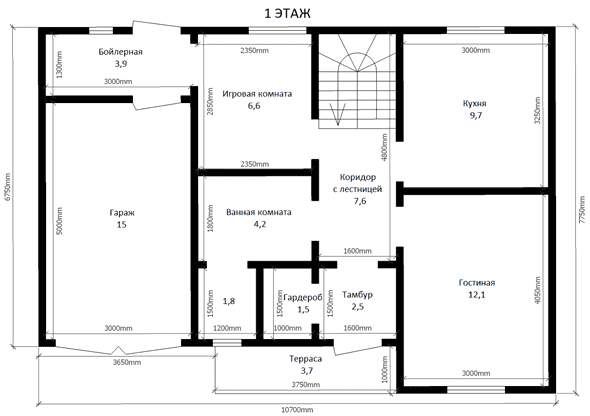 План дома Каркасный дом с гаражом в ипотеку в г.Алейске