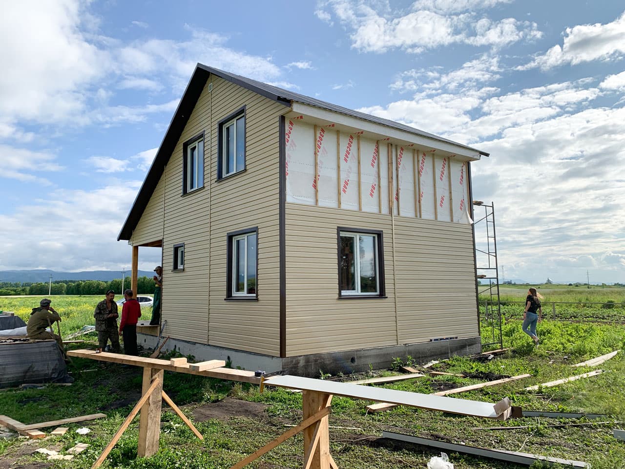 Ход строительства Каркасный дом в селе Новотырышкино