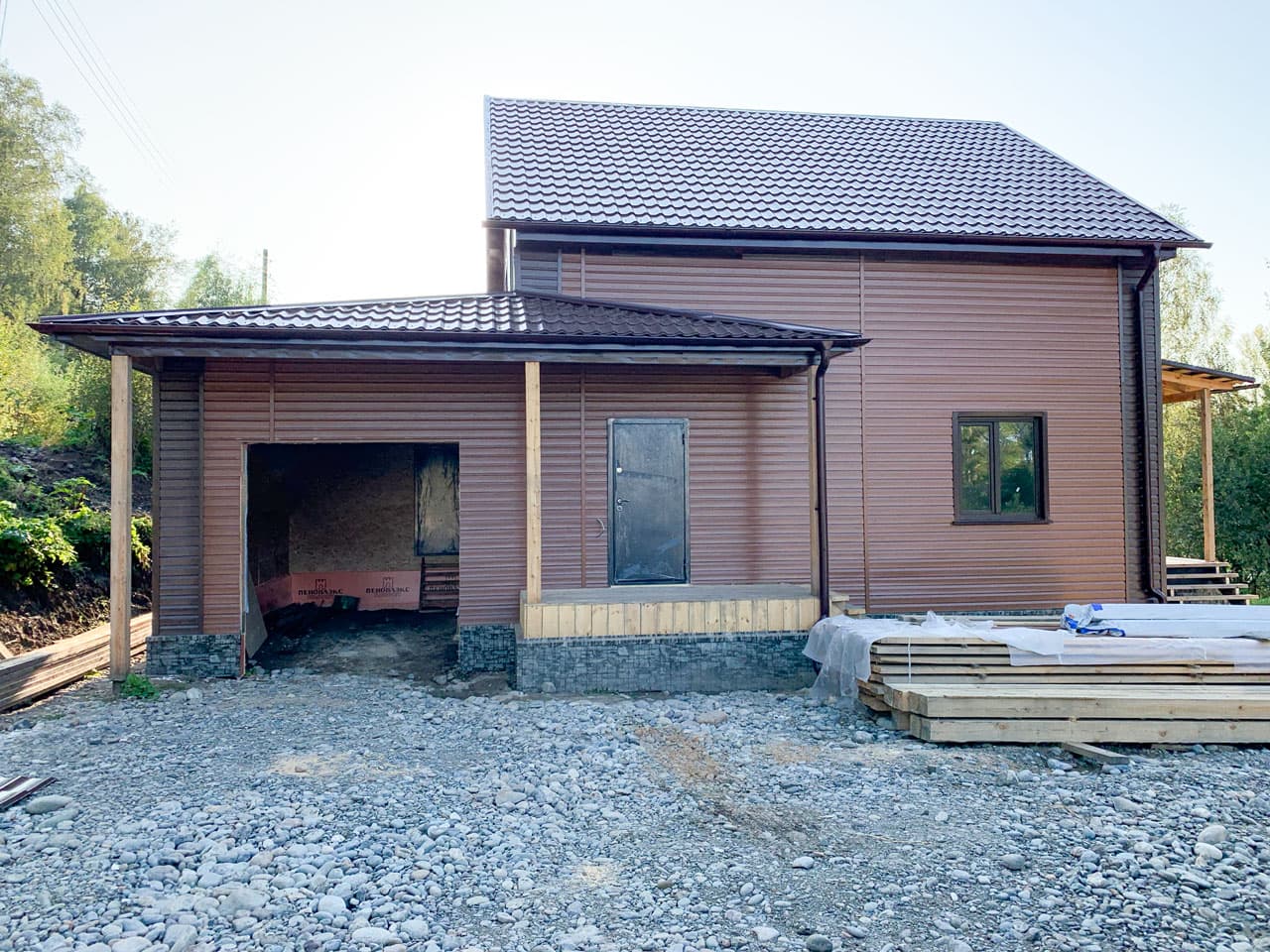 Ход строительства Каркасный дом с гаражом в с.Карлушка, Республика Алтай