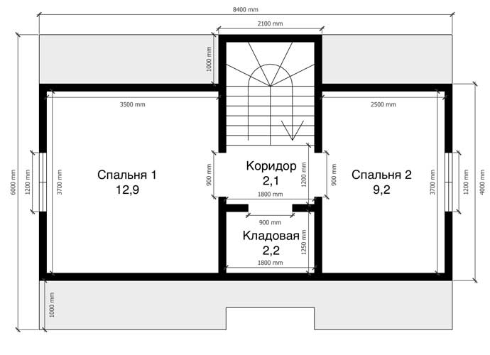 План дома Каркасный дом в СНТ Пригородное г.Барнаул