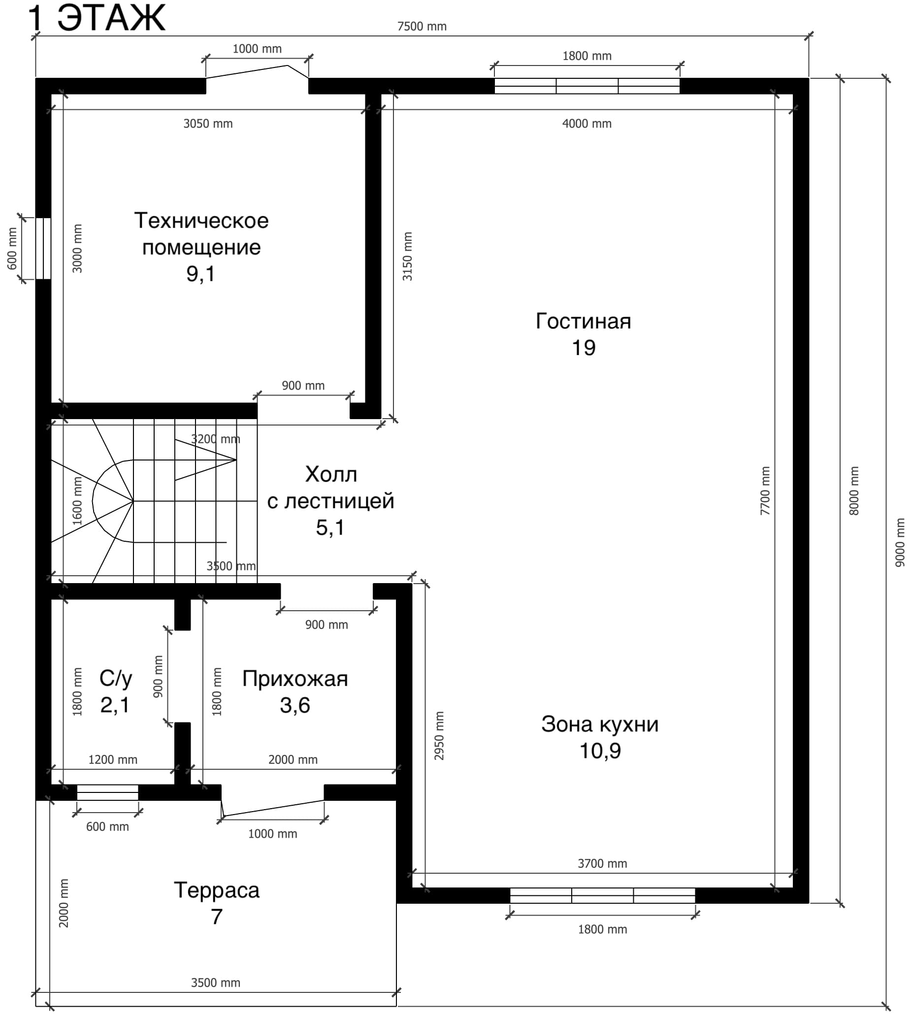 План дома Каркасный дом в г.Камень-на-Оби
