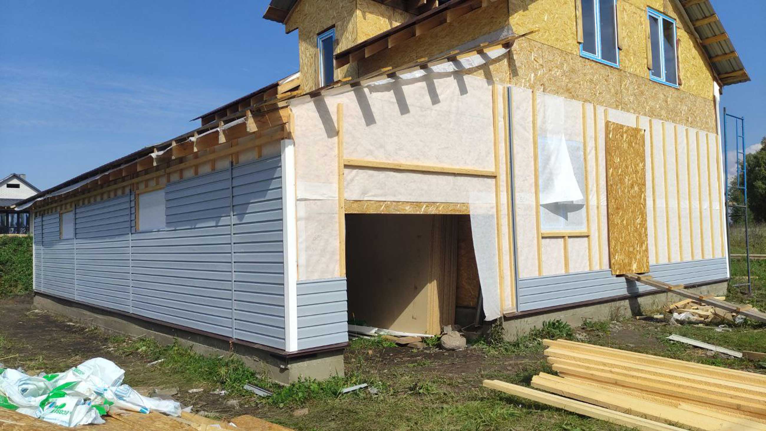 Ход строительства Строительство каркасного дома с гаражом в ипотеку в с.Фирсово