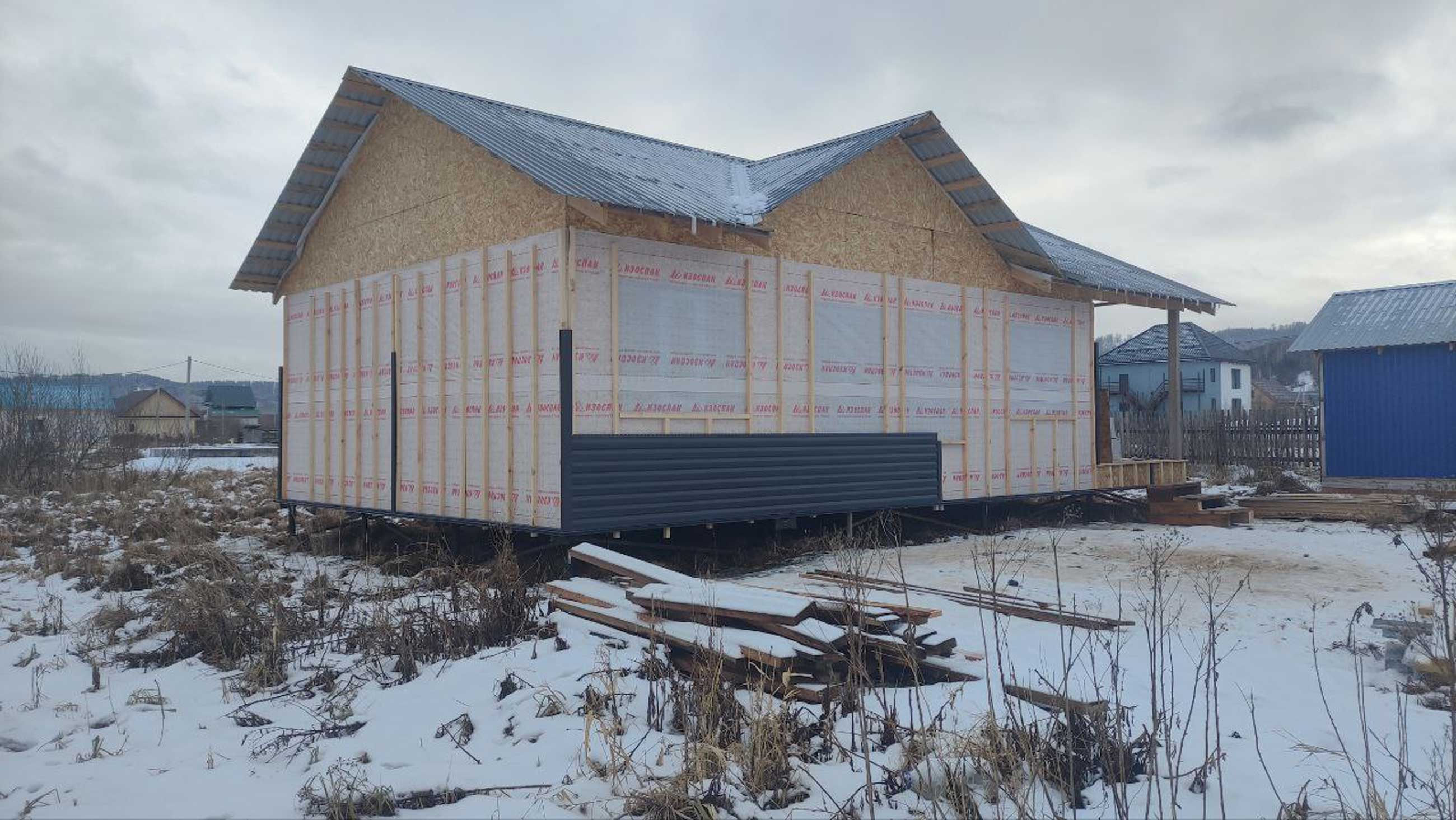 Ход строительства Строительство каркасного дома в с.Кызыл-Озек Республики Алтай
