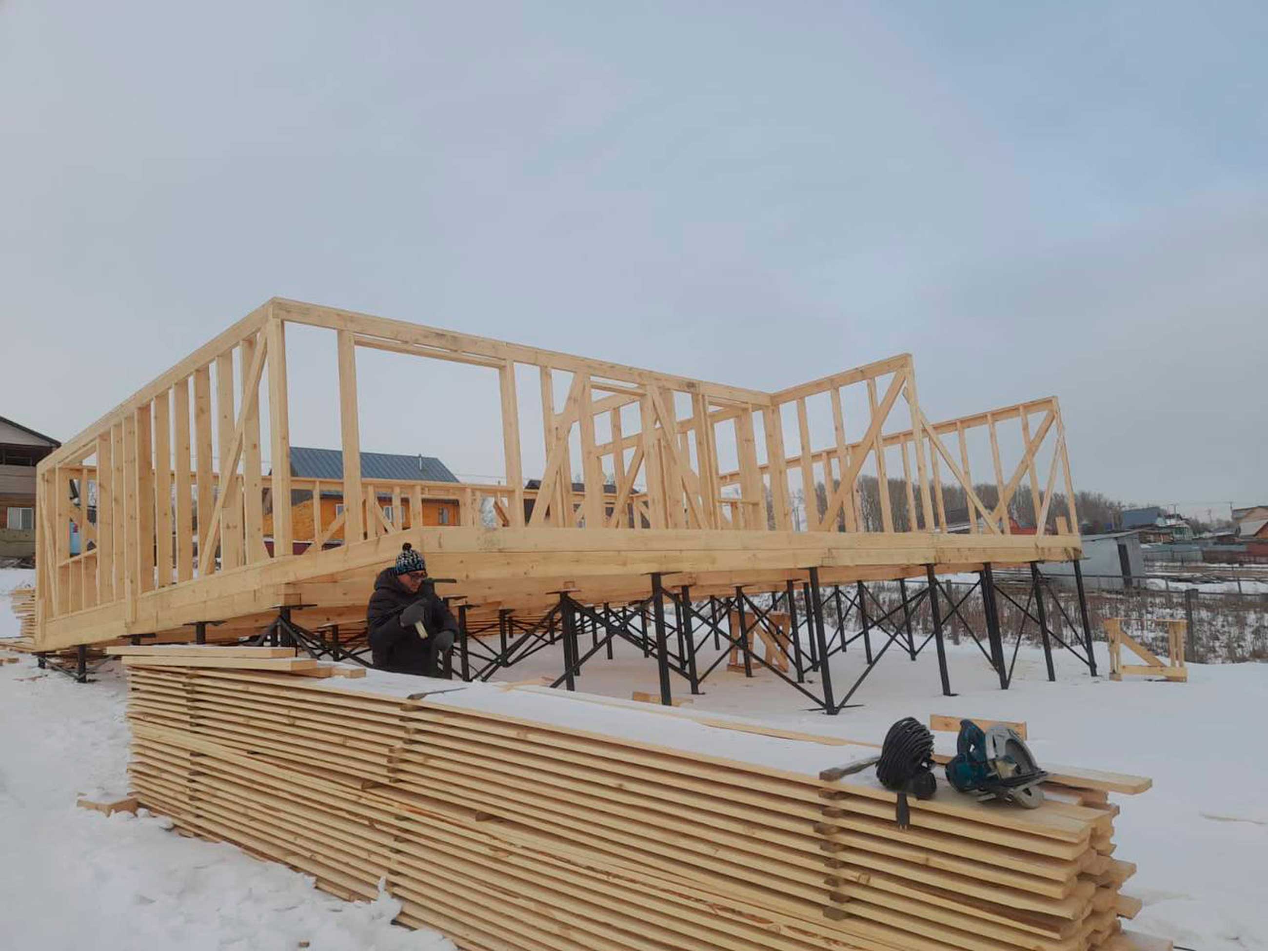 Ход строительства Строительство каркасного дома в ипотеку в п. Центральный г.Барнаула