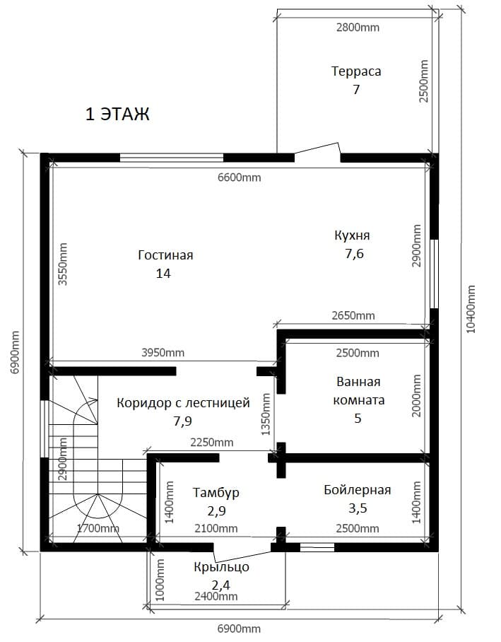 План дома Каркасный дом в ипотеку в г.Барнауле, СНТ Ракета