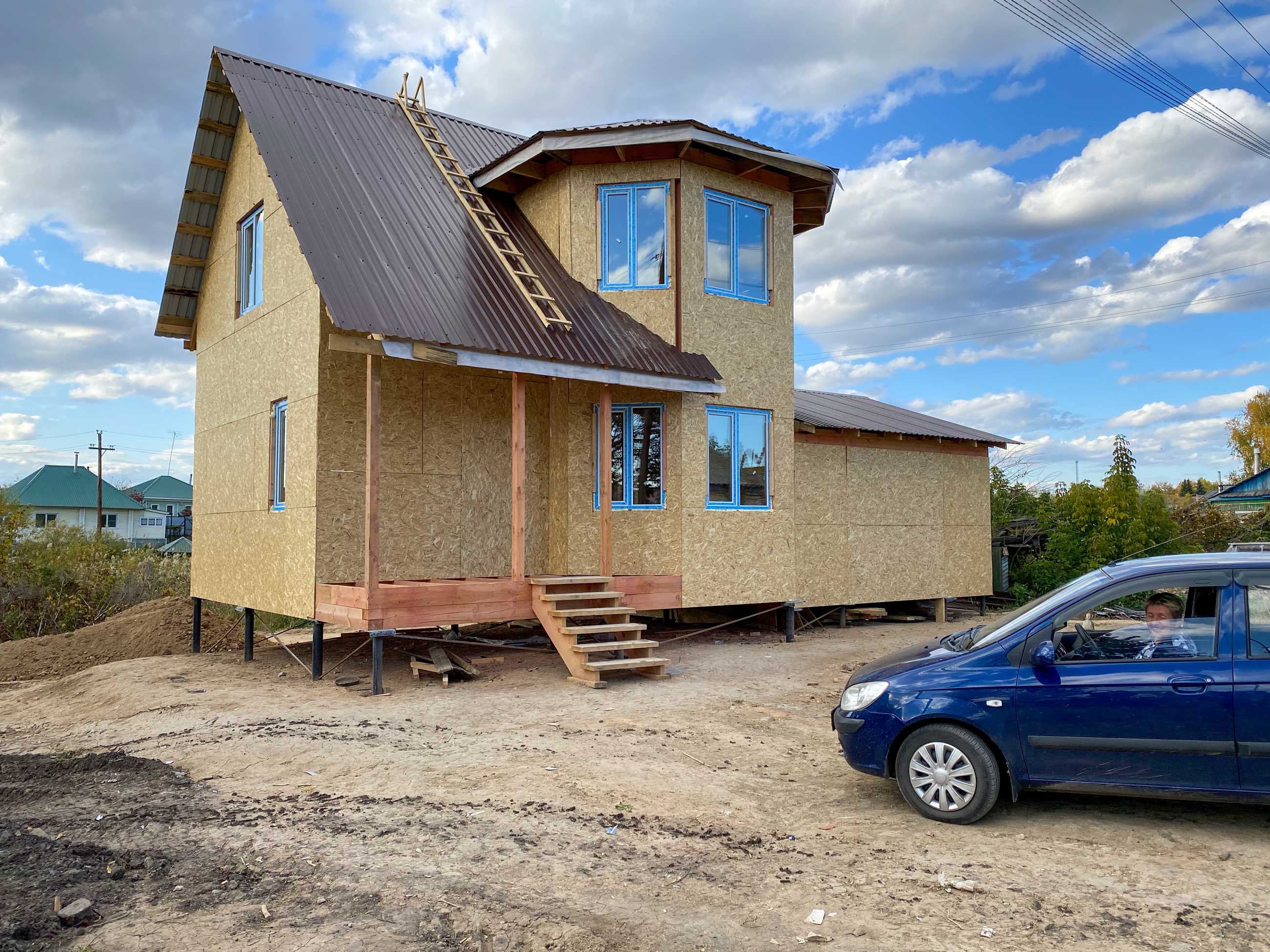 Ход строительства Каркасный дом с гаражом в с.Павловск