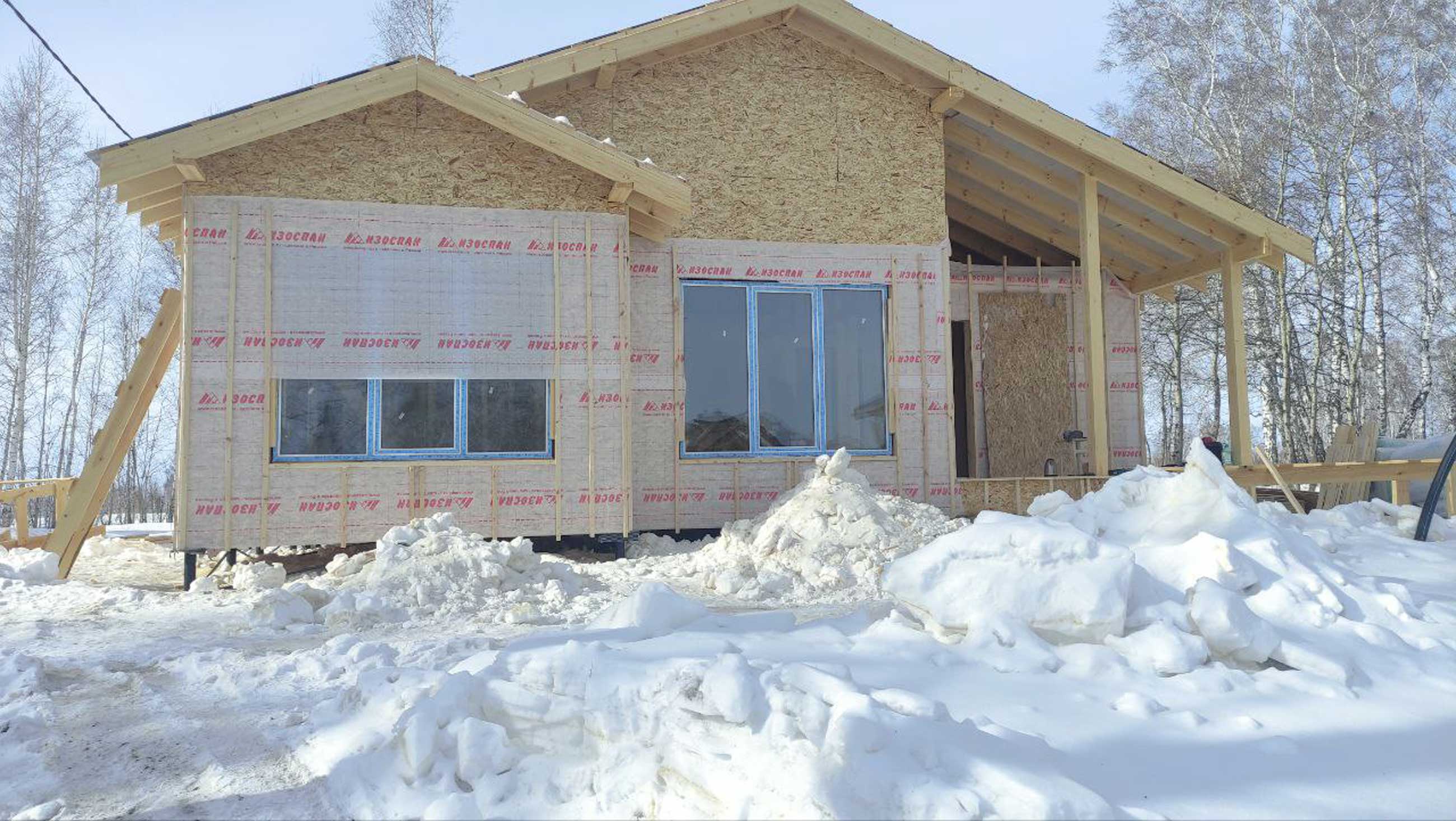 Ход строительства Строительство каркасного дома в с.Ленинское Новосибирской области