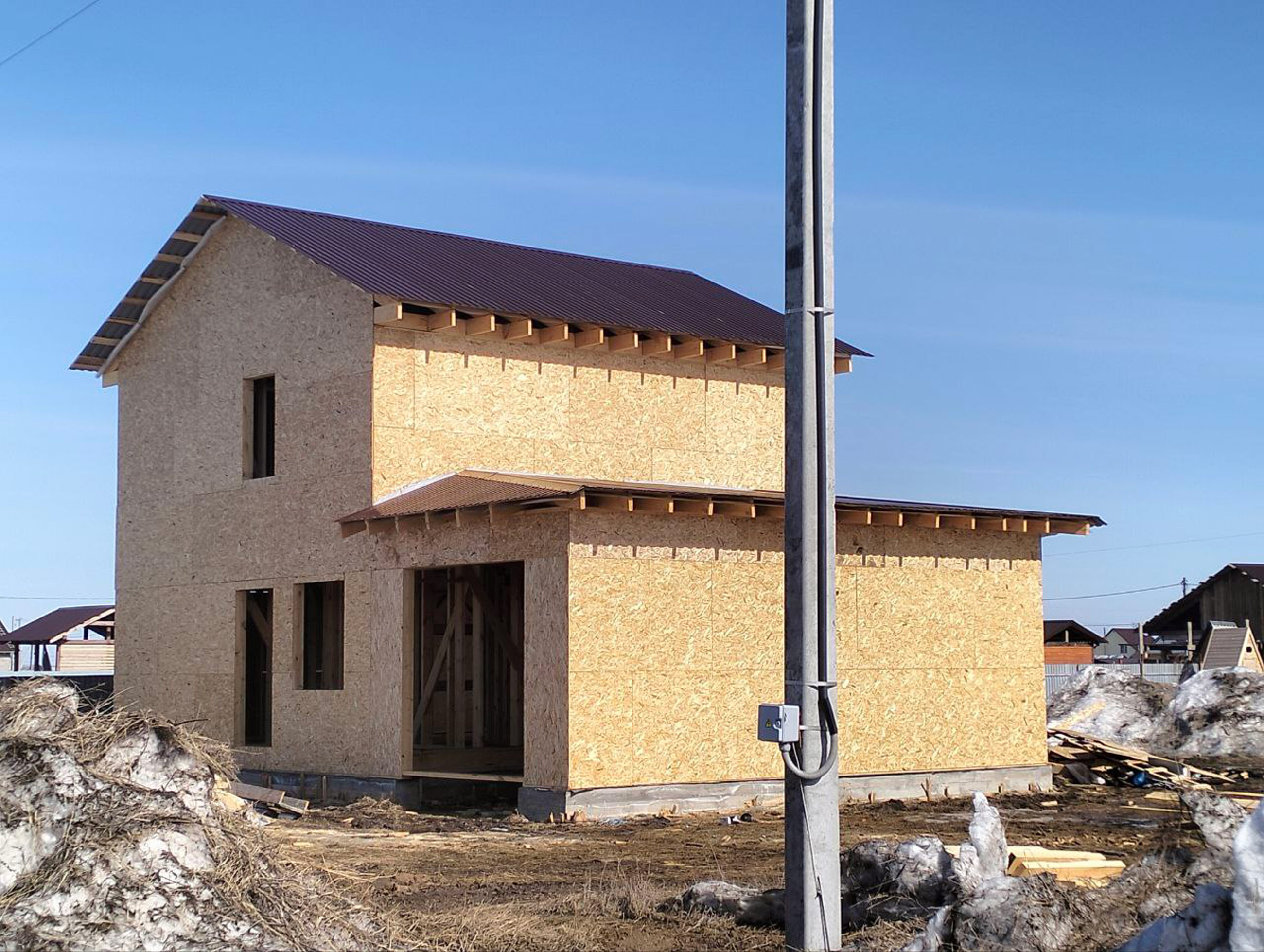 Ход строительства Каркасный дом с гаражом в г.Рубцовске