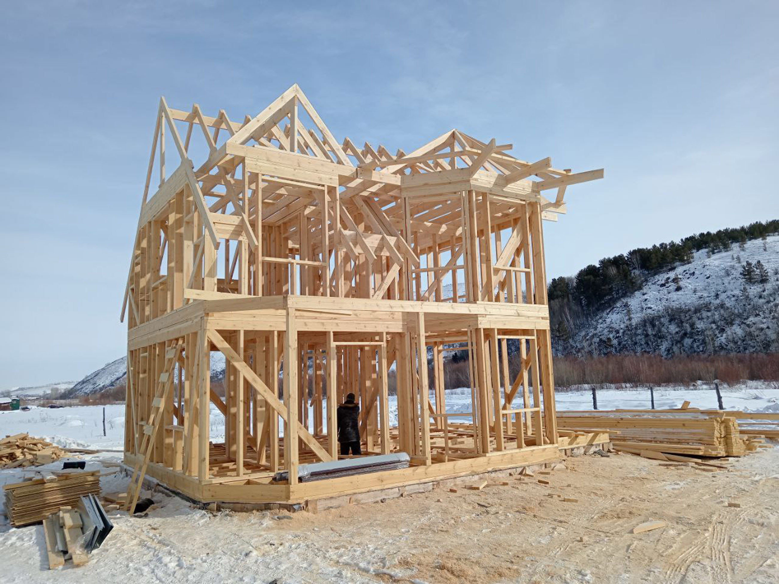Ход строительства Строительство каркасного дома в с.Алтайское Алтайского района