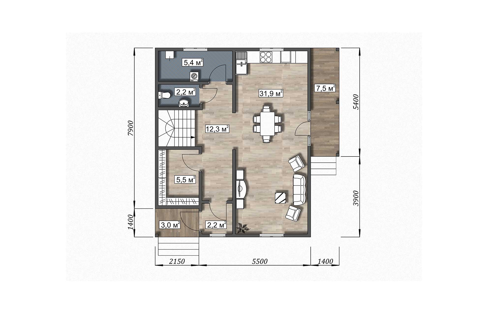 План дома Каркасный дом «Гела»
