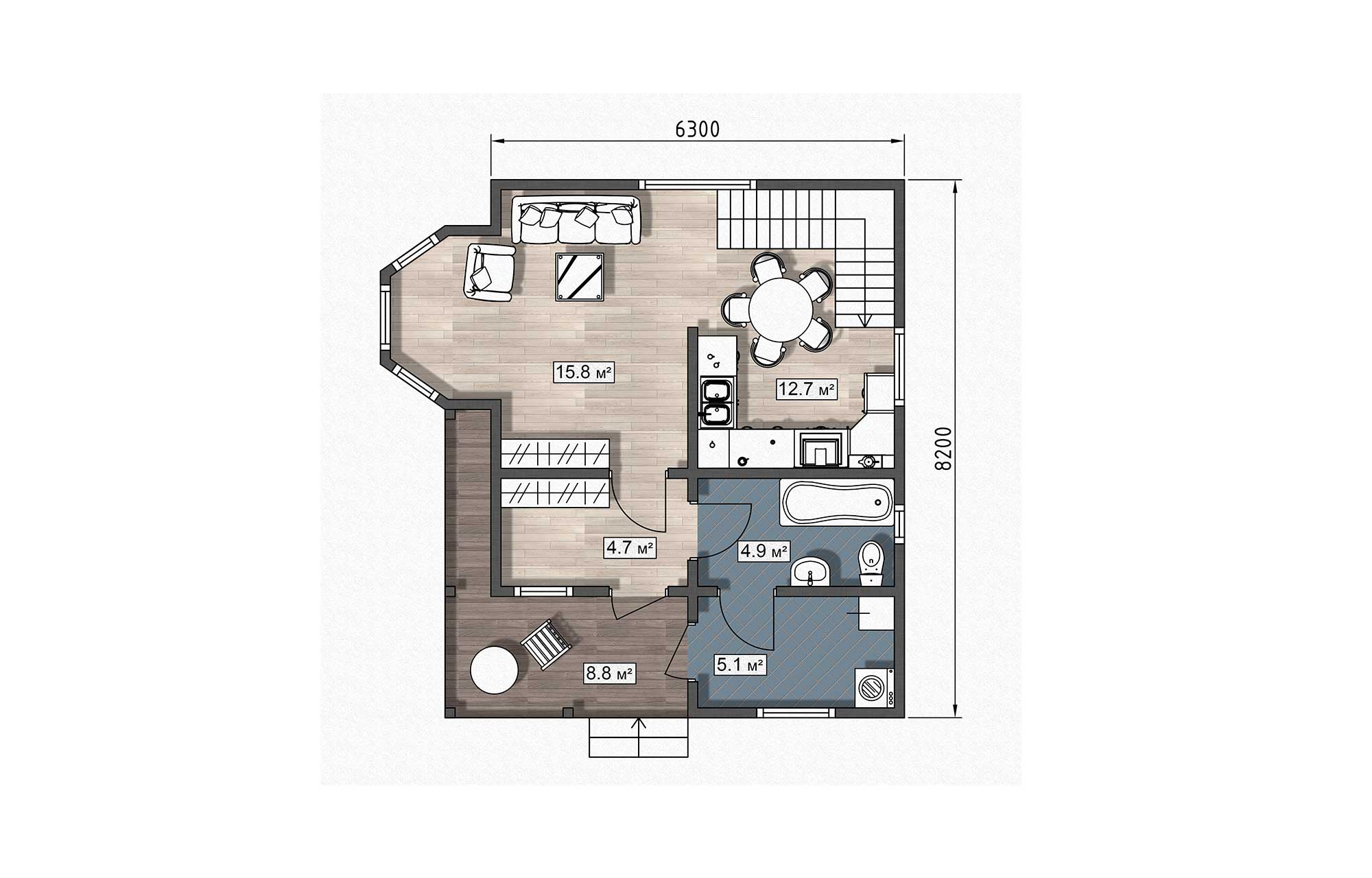 План дома Каркасный дом «Поло»