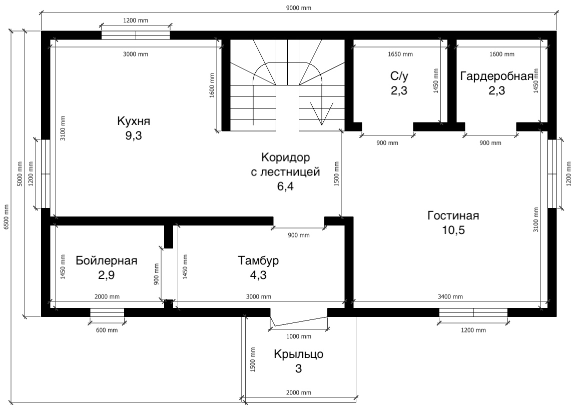План дома Каркасный дом в с.Буланиха