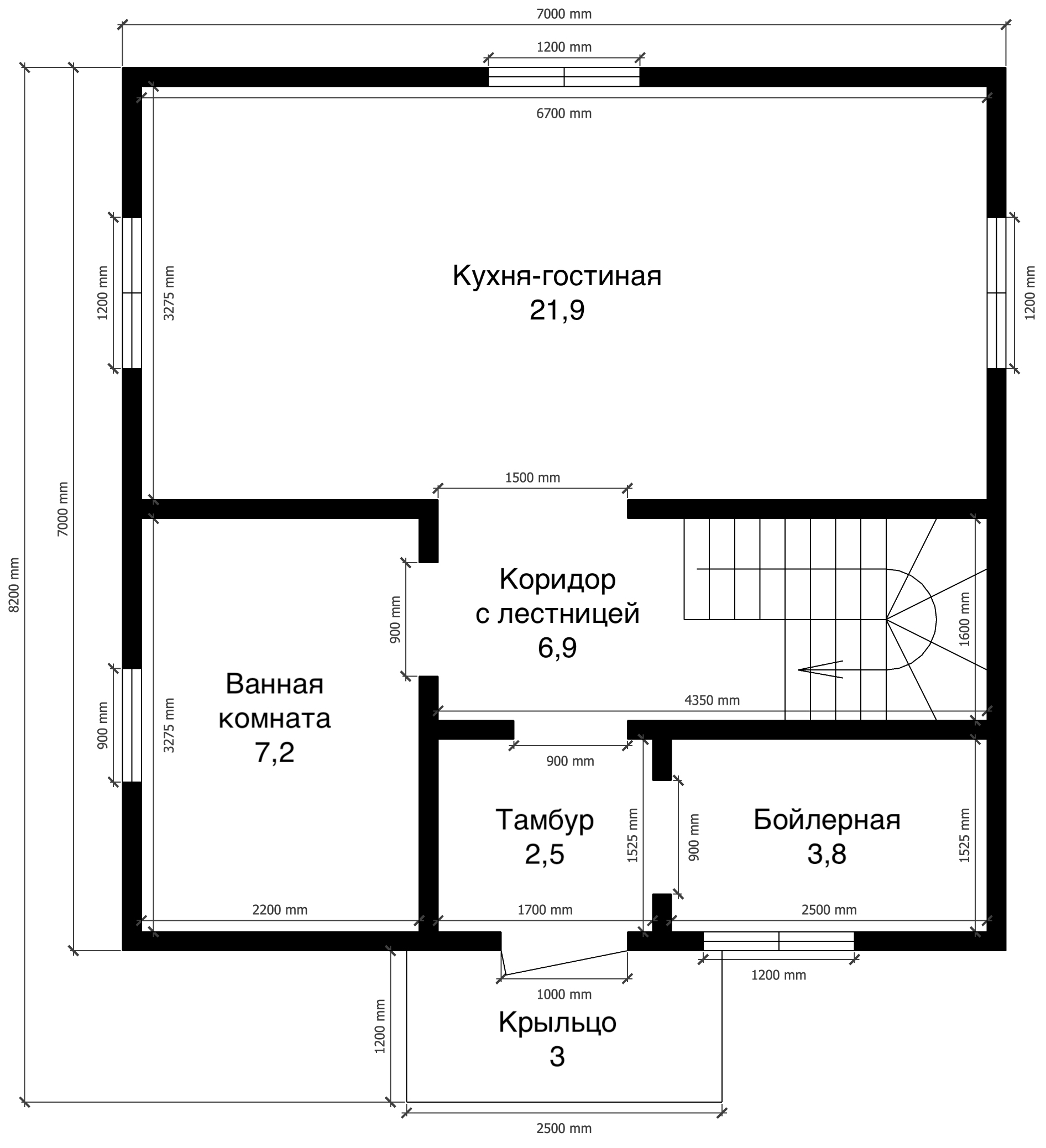 План дома Каркасный дом в с.Власиха