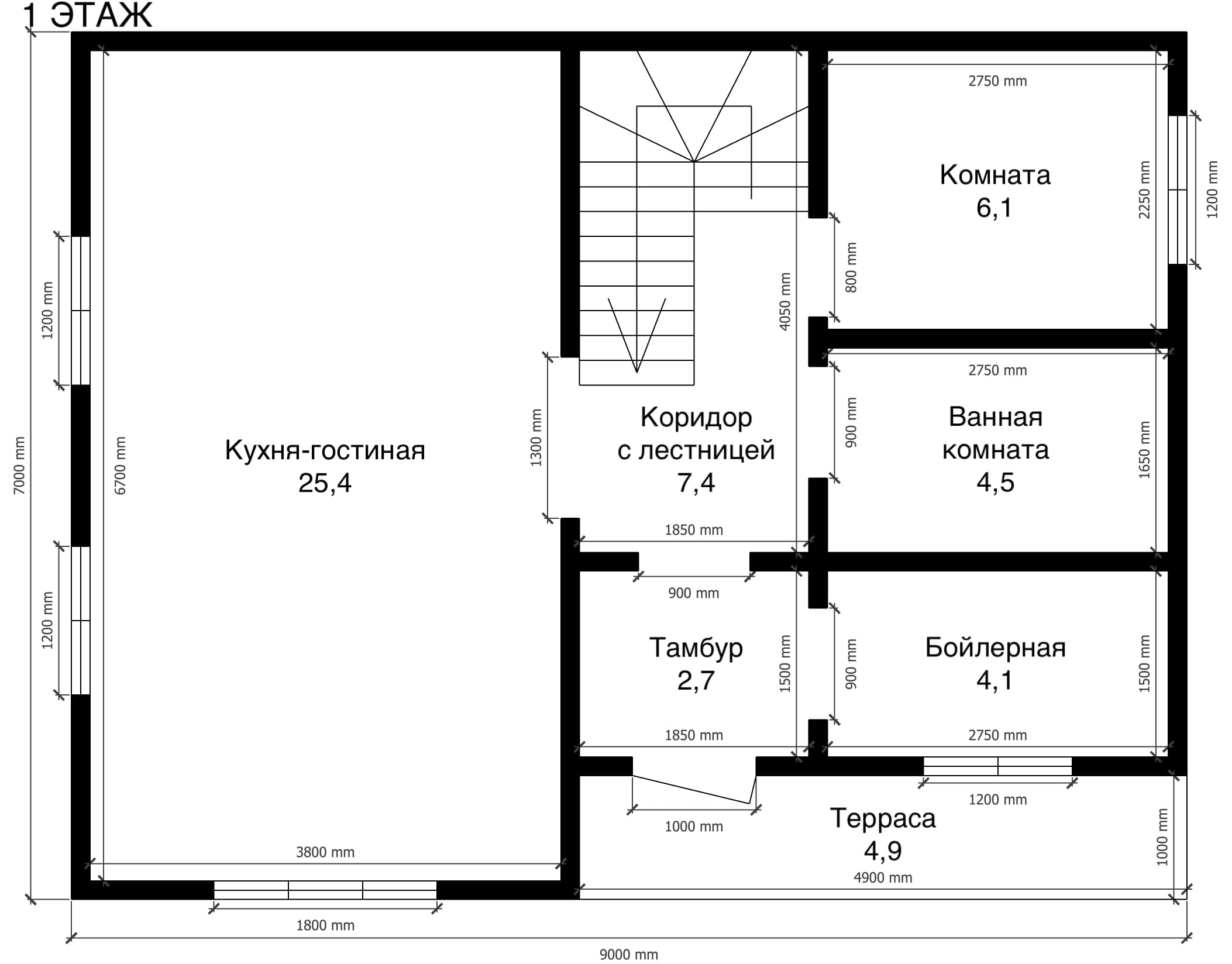 План дома Каркасный дом в г.Барнауле
