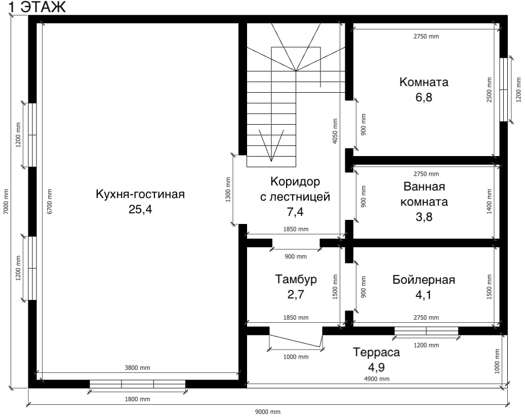 План дома Строительство каркасного дома в СНТ Сибирский Садовод, г.Барнаул