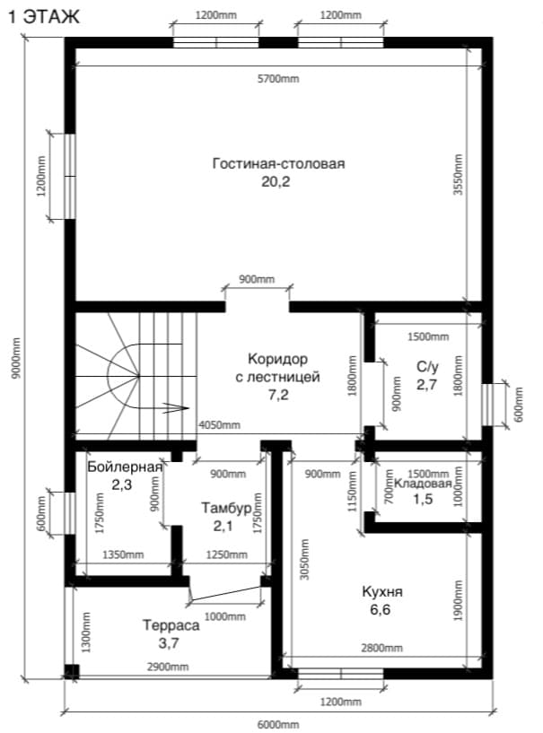 План дома Каркасный дом в ипотеку в с.Тюменцево