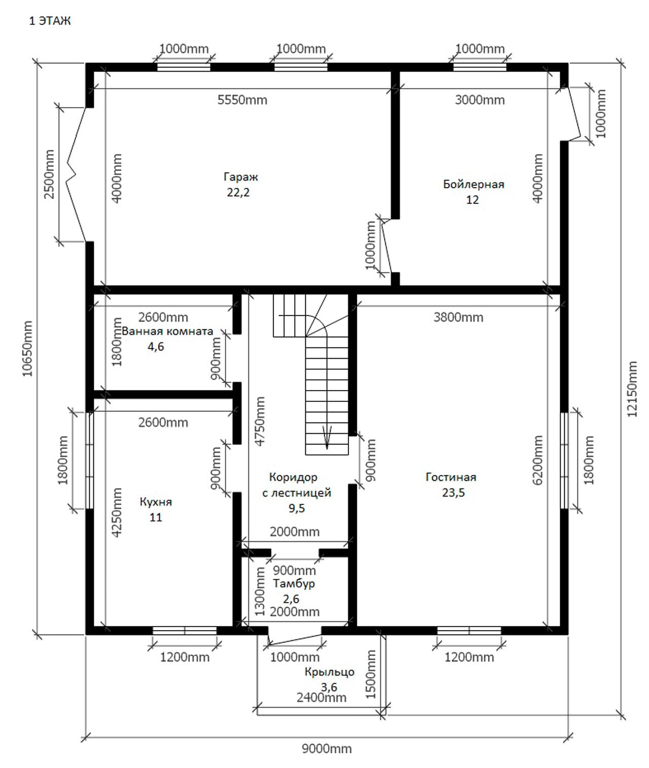 План дома Каркасный дом с гаражом в г.Славгороде