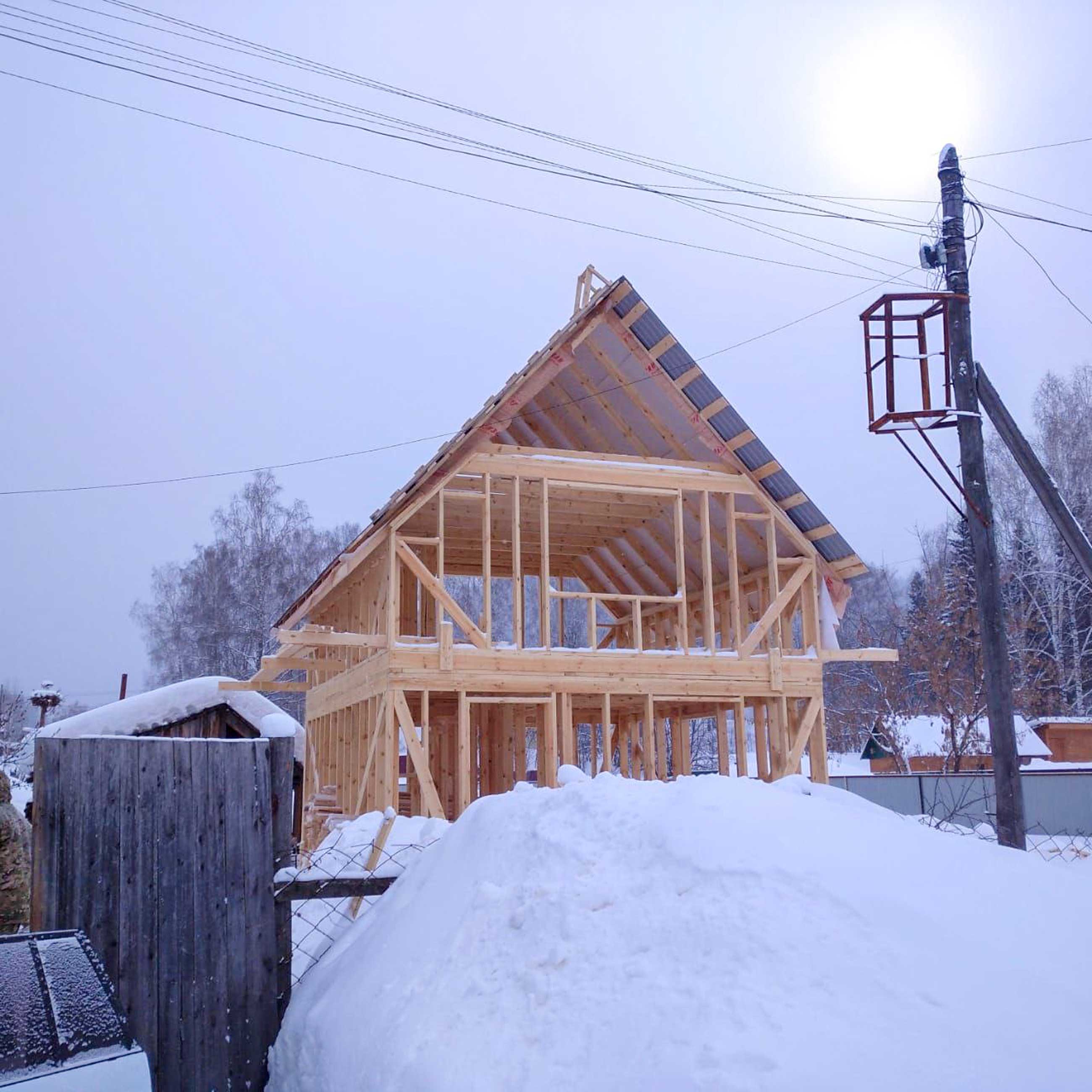 Ход строительства Каркасный дом в с.Соузга Республики Алтай