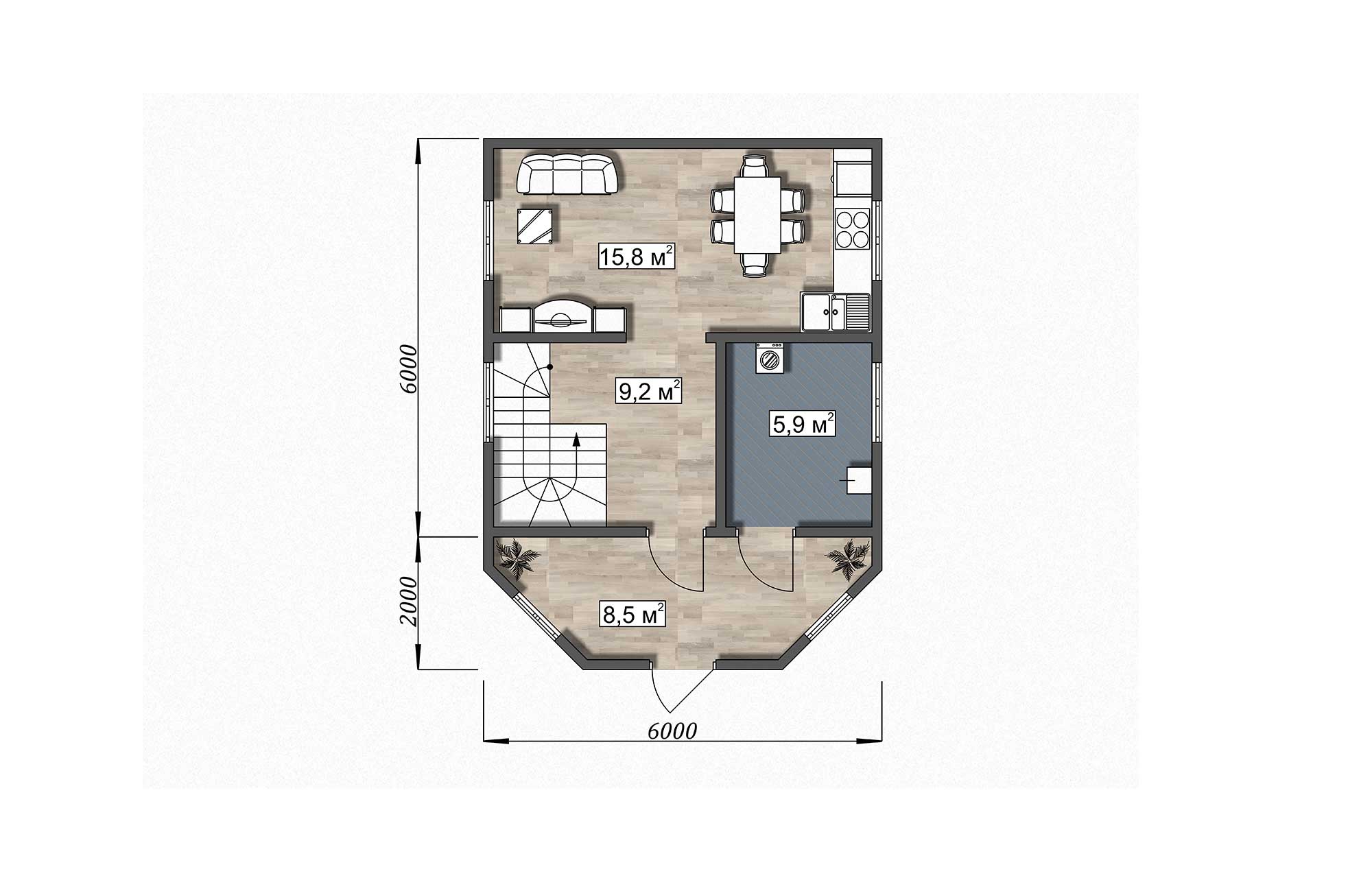 План дома Каркасный дом «Фабио»