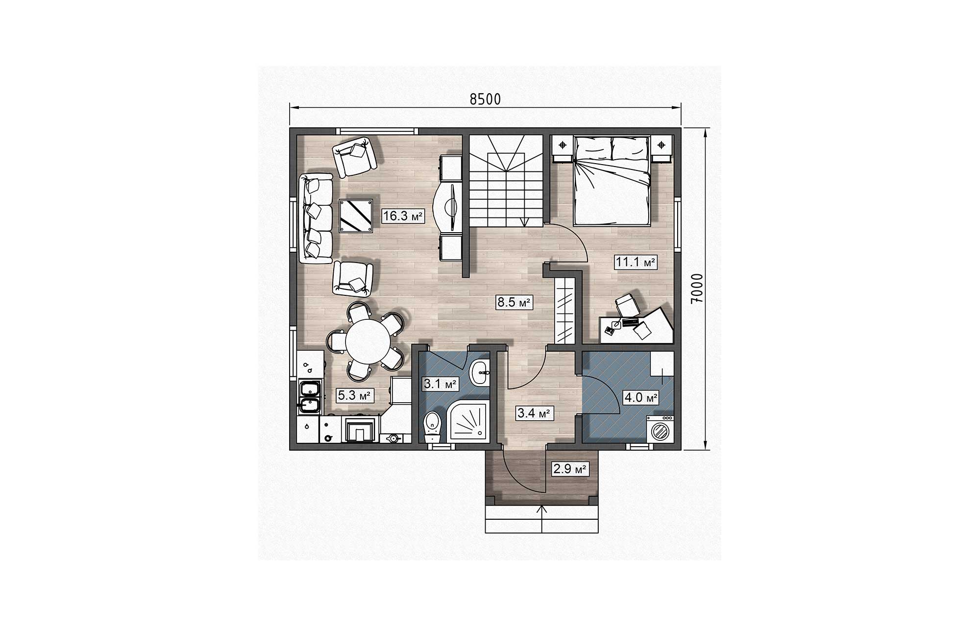 План дома Каркасный дом «Боцмант»