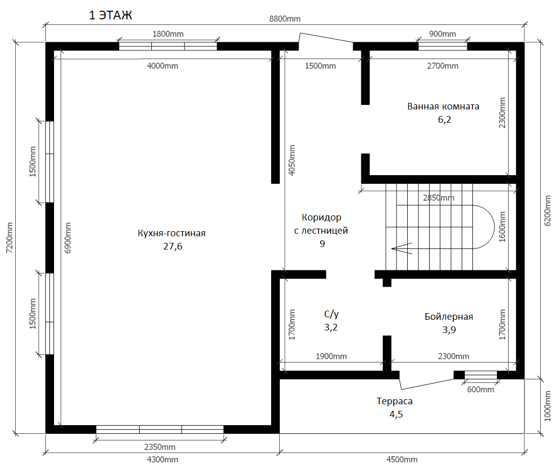 План дома Каркасный дом в рассрочку в г.Рубцовске