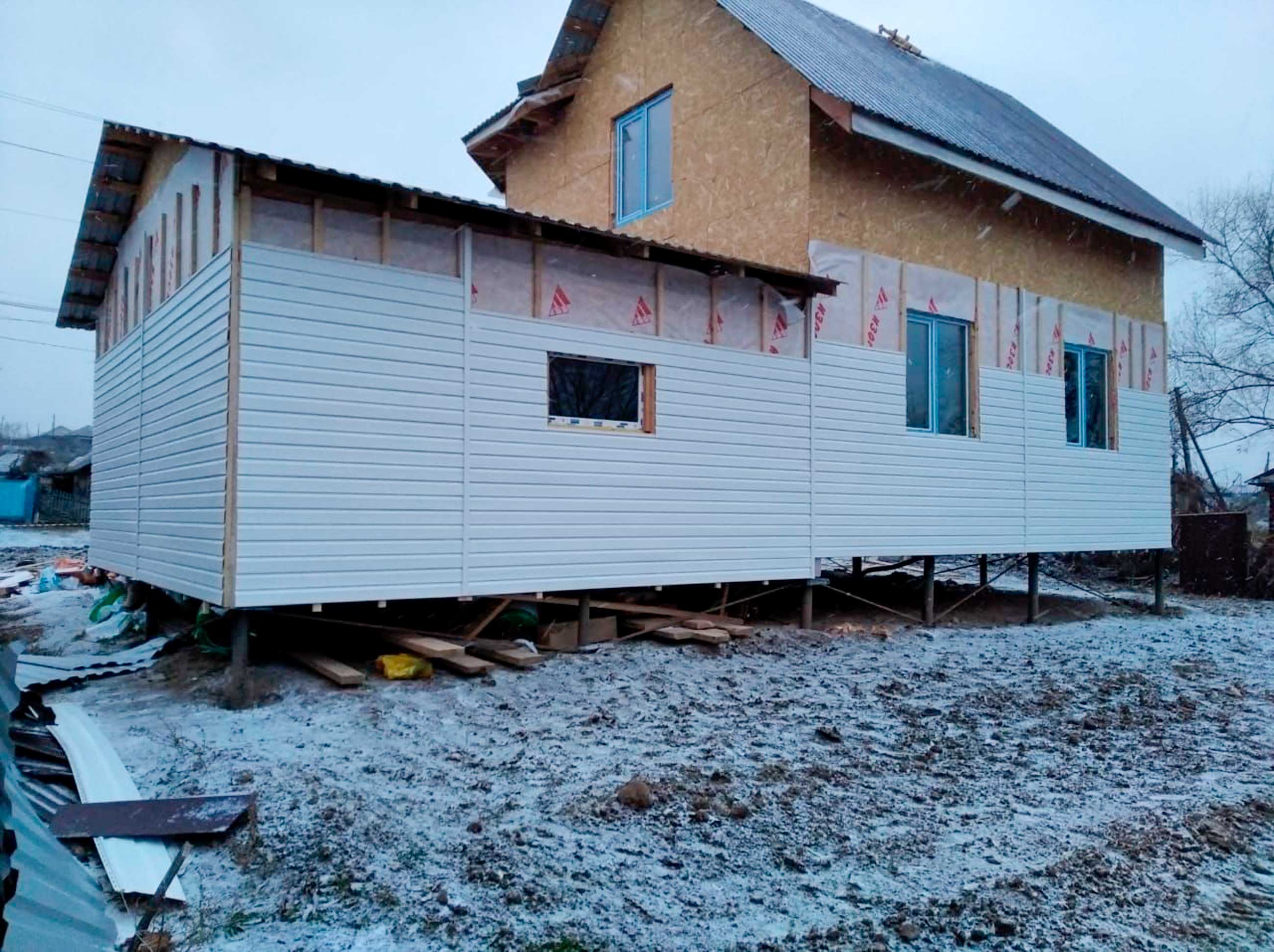 Ход строительства Каркасный дом с гаражом в с.Павловск