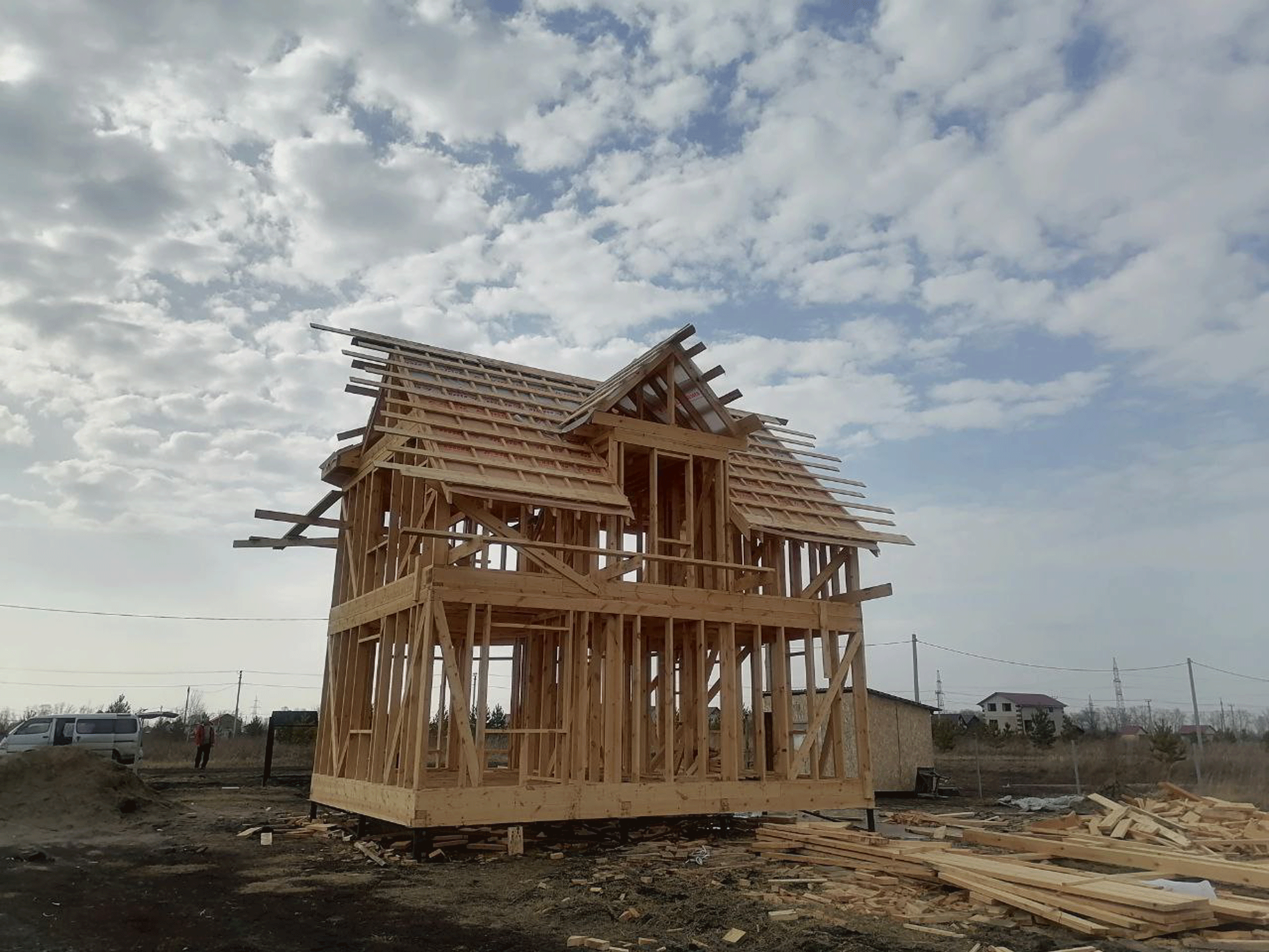 Ход строительства Строительство каркасного дома в п.Новый Первомайского района