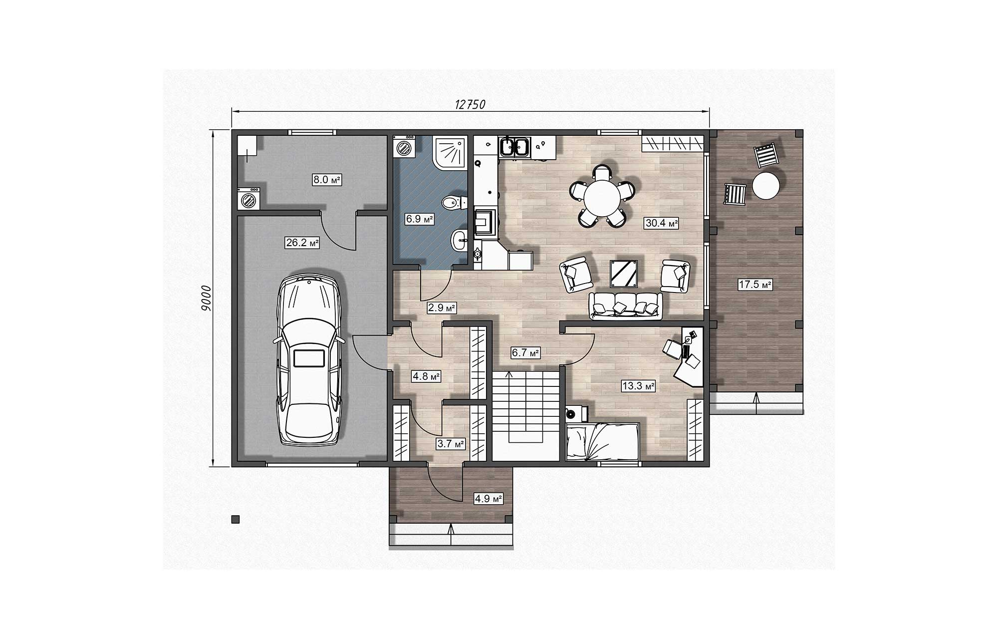 План дома Каркасный дом «Эмма»