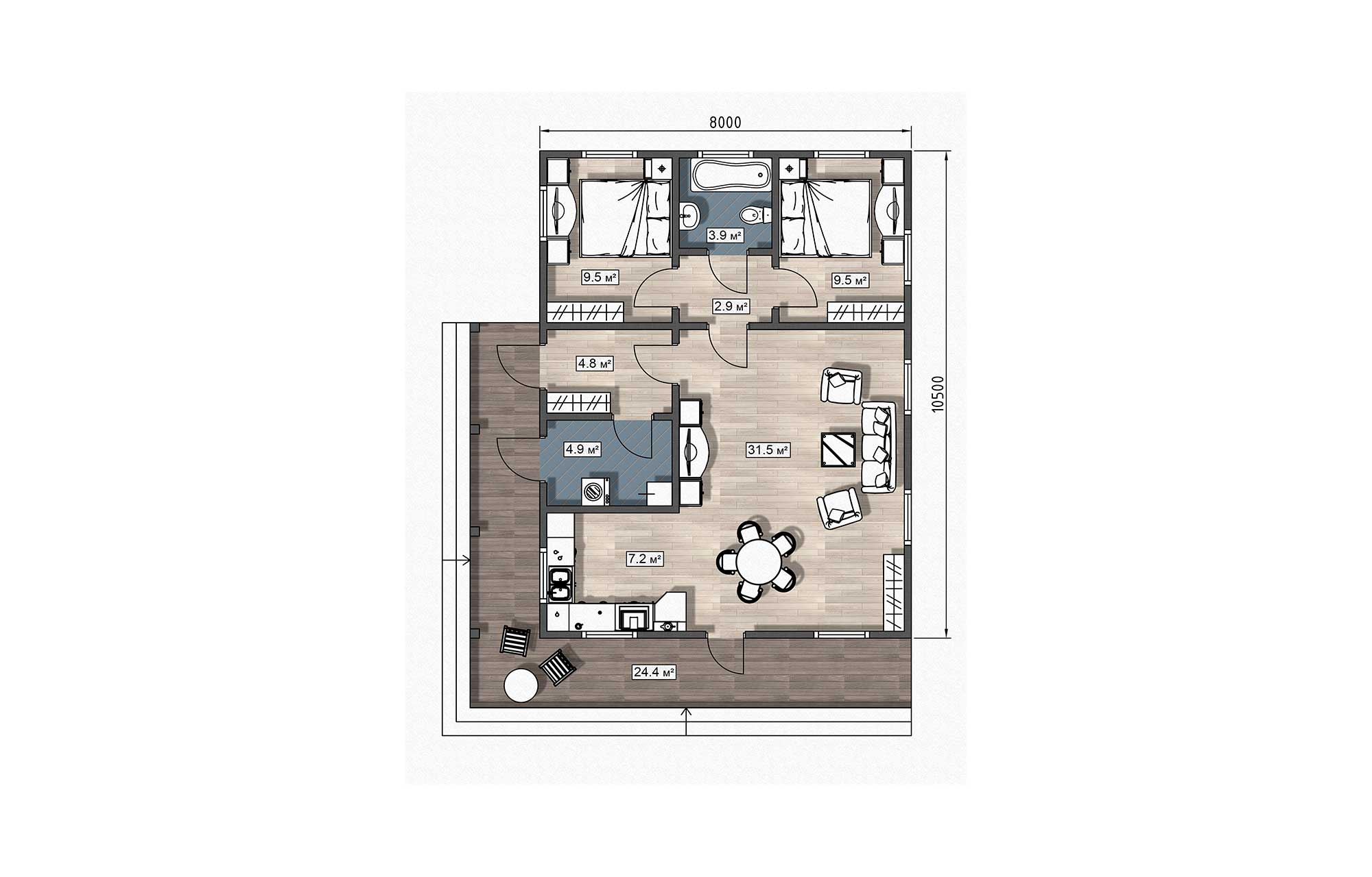 План дома Каркасный дом «Рати»