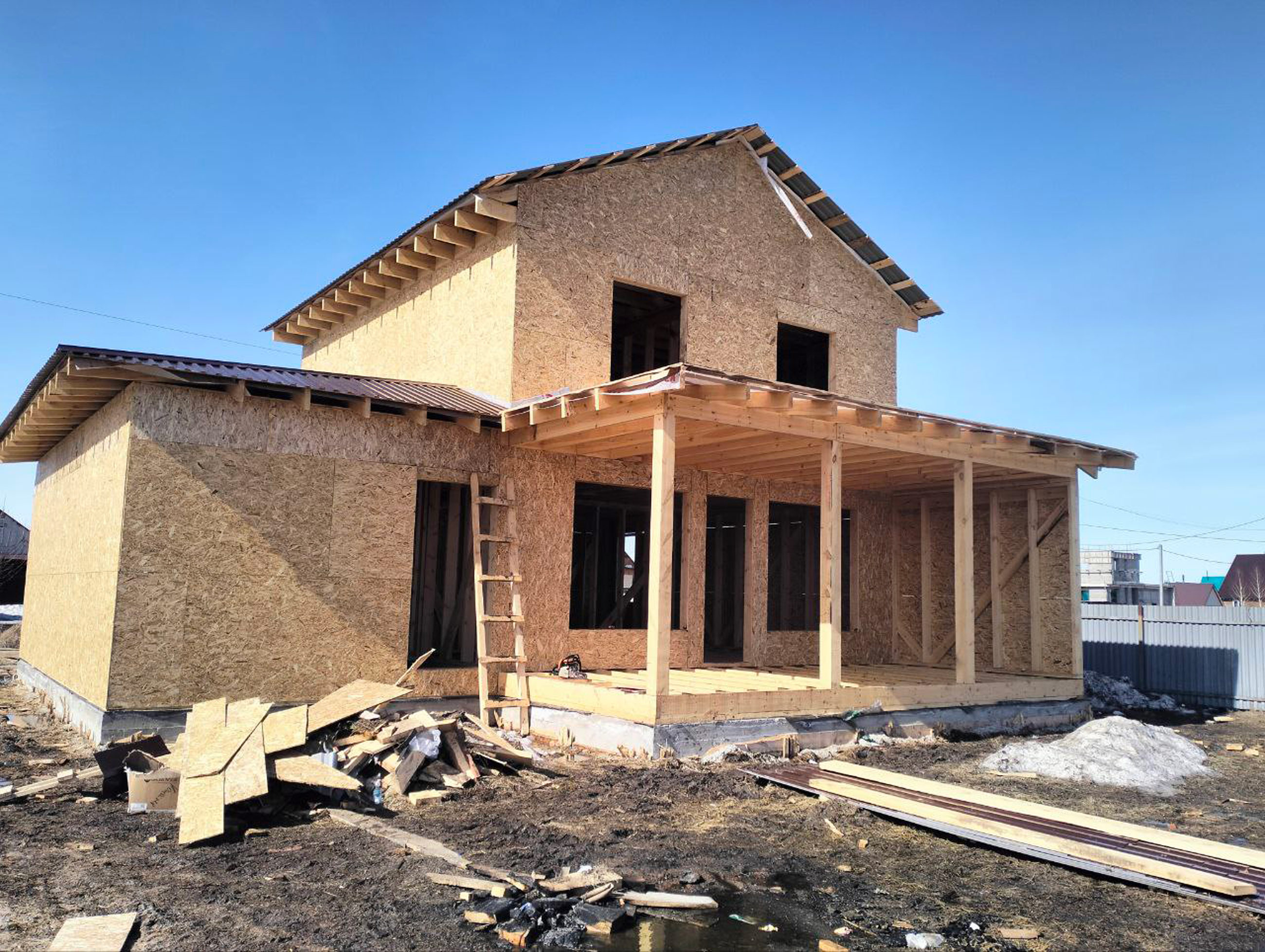 Ход строительства Каркасный дом с гаражом в г.Рубцовске